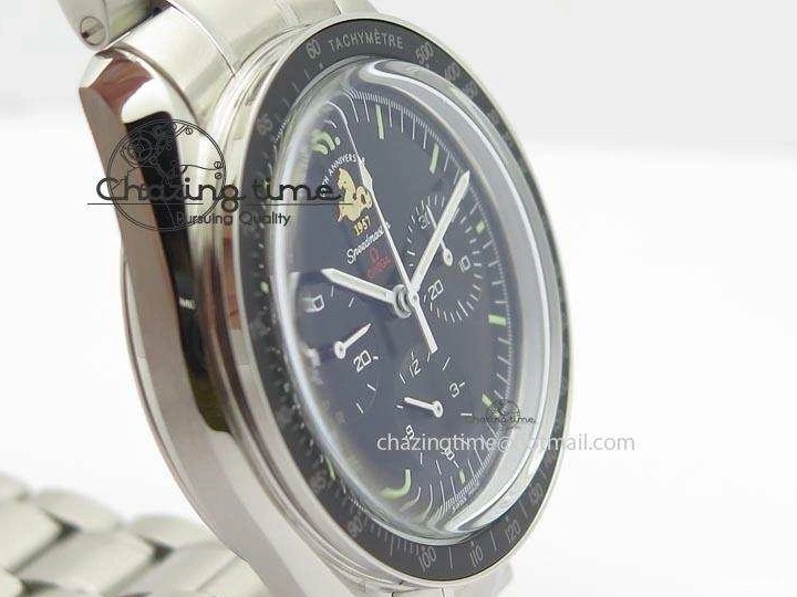 0419 Refined Speedmaster 50th Anniversary Black Dial On SS Bracelet 8232